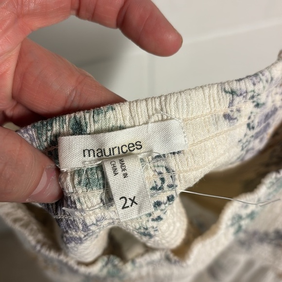 Maurices Floral Print Camisole - Cream and Purple - Picture 2 of 7